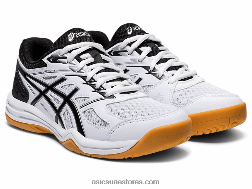 Asics أبيض أسود مدرسة upcourt 4 الابتدائية 2N24DJ4558