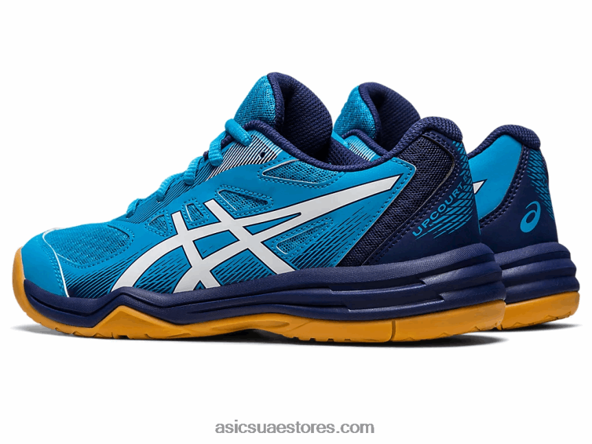 Asics الجزيرة أزرق / أبيض مدرسة upcourt 5 الابتدائية 2N24DJ4271