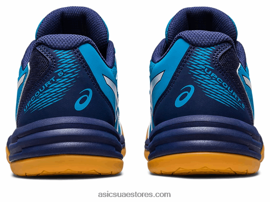 Asics الجزيرة أزرق / أبيض مدرسة upcourt 5 الابتدائية 2N24DJ4271