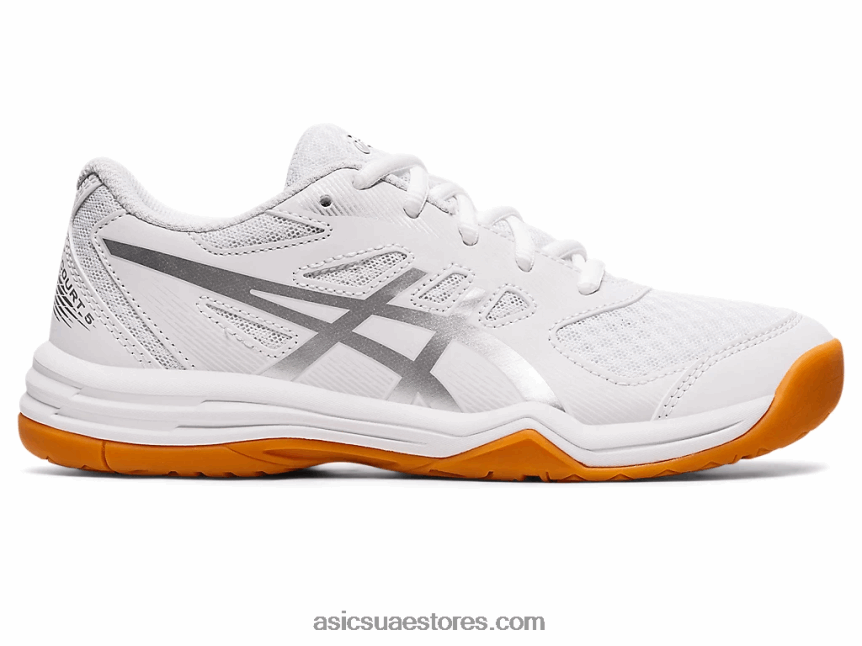 Asics أبيض / فضي نقي مدرسة upcourt 5 الابتدائية 2N24DJ4388