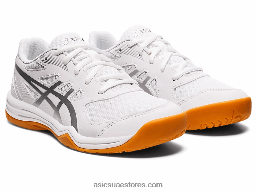 Asics أبيض / فضي نقي مدرسة upcourt 5 الابتدائية 2N24DJ4388