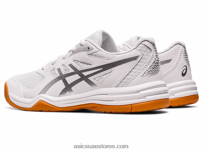 Asics أبيض / فضي نقي مدرسة upcourt 5 الابتدائية 2N24DJ4388