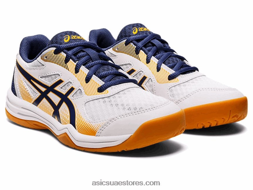 Asics أبيض / عميق المحيط مدرسة upcourt 5 الابتدائية 2N24DJ4420