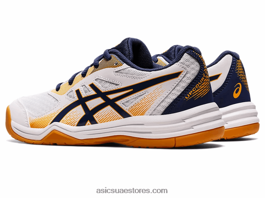 Asics أبيض / عميق المحيط مدرسة upcourt 5 الابتدائية 2N24DJ4420