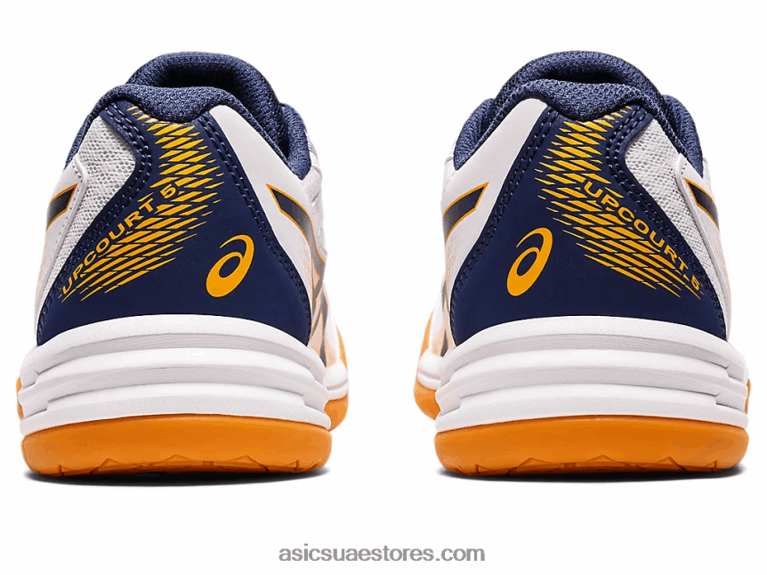 Asics أبيض / عميق المحيط مدرسة upcourt 5 الابتدائية 2N24DJ4420