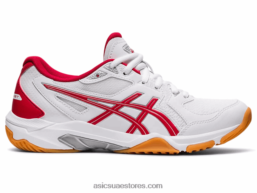 Asics أبيض / أحمر كلاسيكي صاروخ جل 10 2N24DJ3945