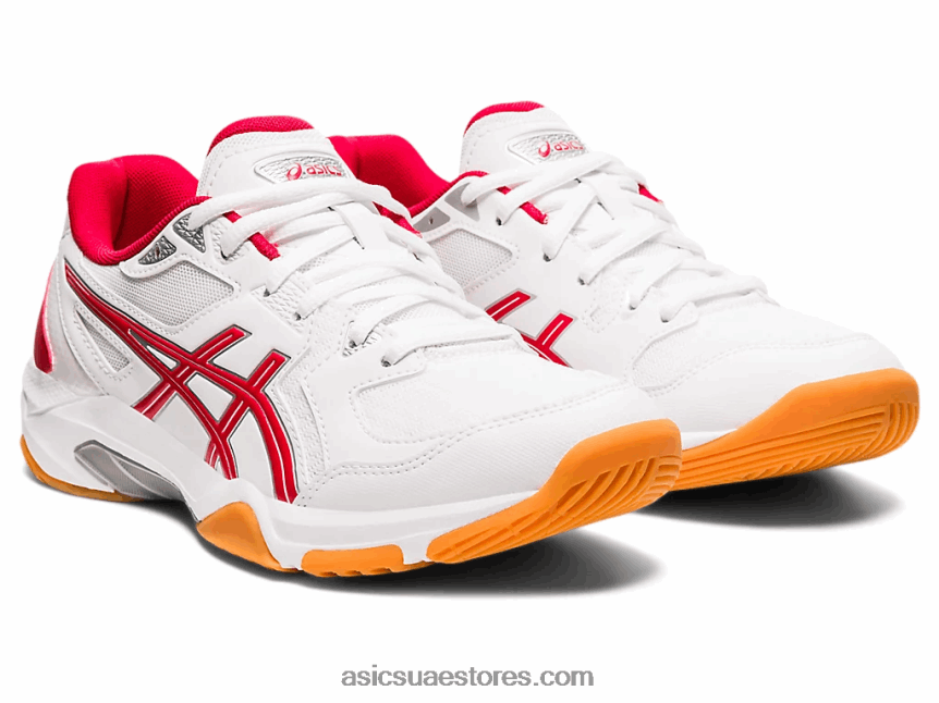 Asics أبيض / أحمر كلاسيكي صاروخ جل 10 2N24DJ3945