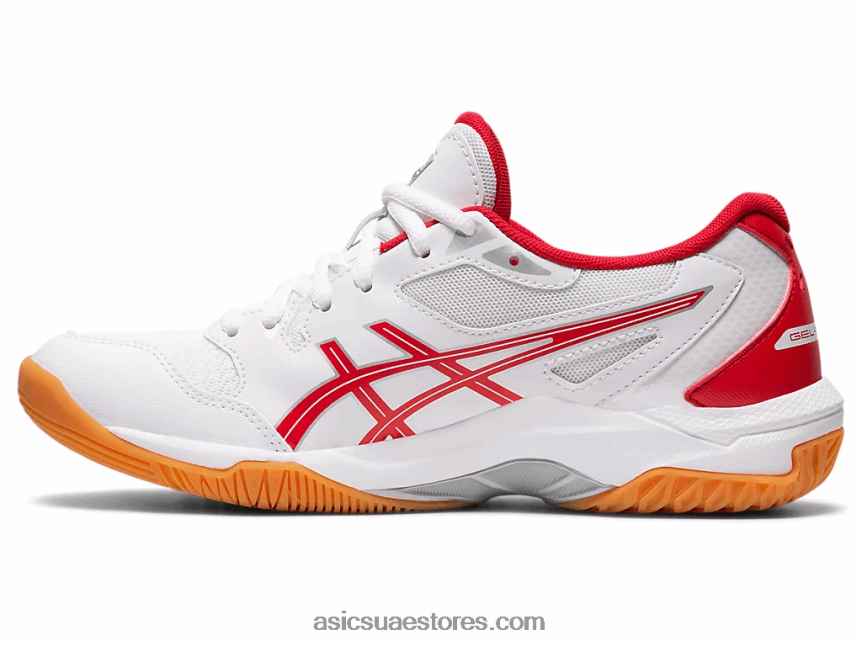 Asics أبيض / أحمر كلاسيكي صاروخ جل 10 2N24DJ3945