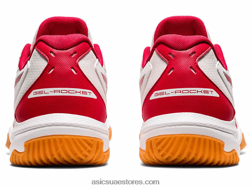 Asics أبيض / أحمر كلاسيكي صاروخ جل 10 2N24DJ3945