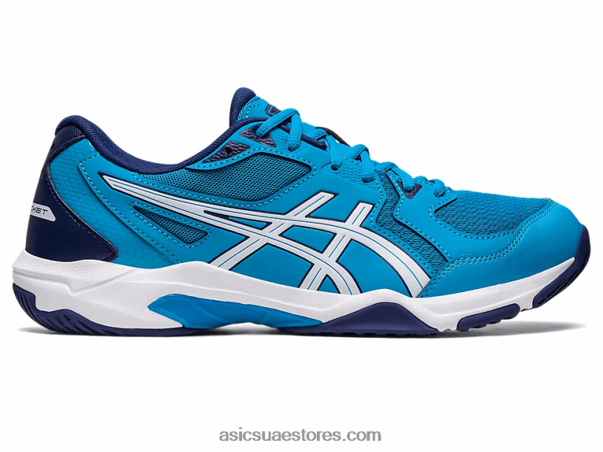 Asics الجزيرة أزرق / أبيض صاروخ جل 10 عريض 2N24DJ415