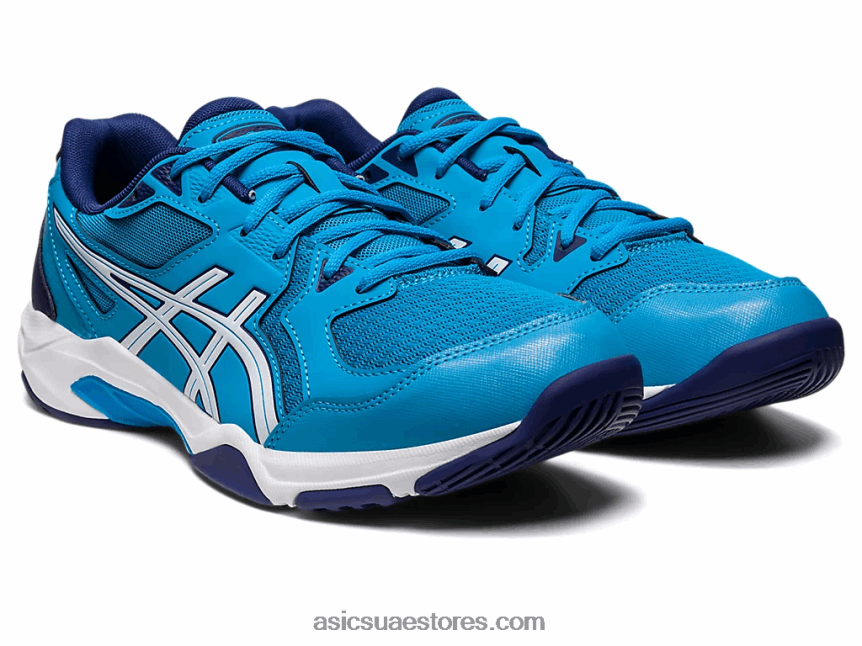 Asics الجزيرة أزرق / أبيض صاروخ جل 10 عريض 2N24DJ415