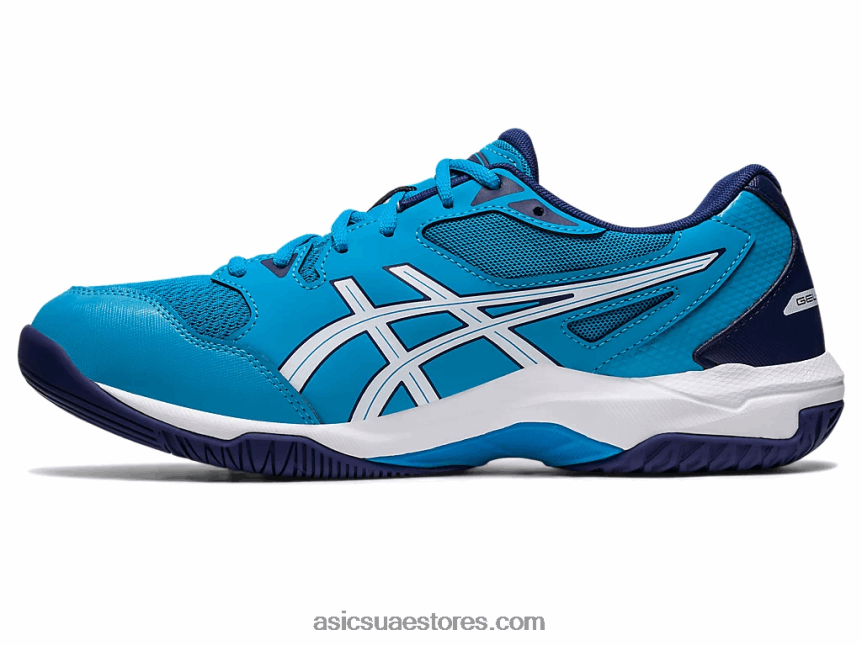 Asics الجزيرة أزرق / أبيض صاروخ جل 10 عريض 2N24DJ415