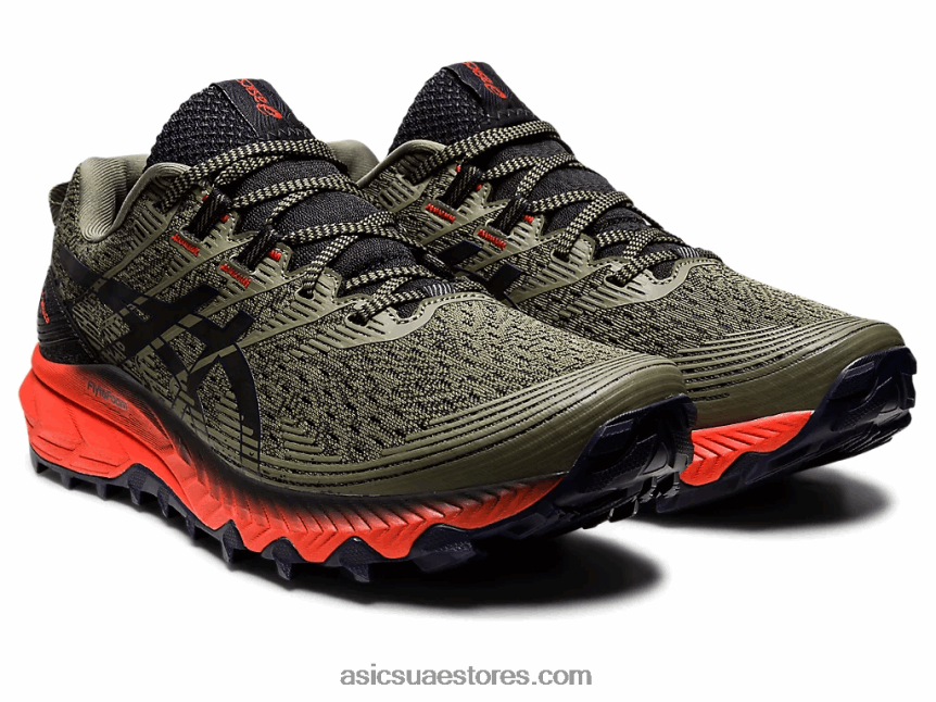 Asics عباءة خضراء / منتصف الليل جل ترابوكو 10 2N24DJ599