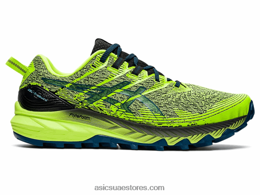 Asics خطر أخضر / أسود جل ترابوكو 10 2N24DJ655