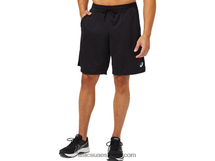 Asics أسود الأداء الرجال 10in الأساسية قصيرة 2N24DJ2091