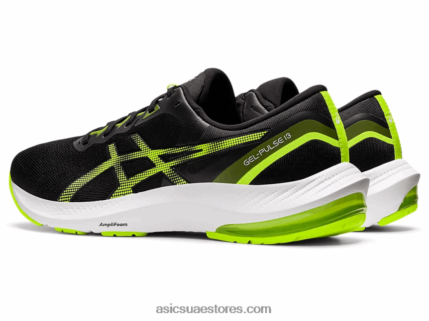 Asics أسود / أخضر خطر نبض هلام 13 2N24DJ1495