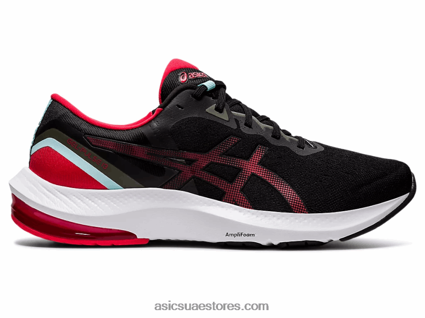 Asics أسود / أحمر كهربائي نبض هلام 13 2N24DJ1729