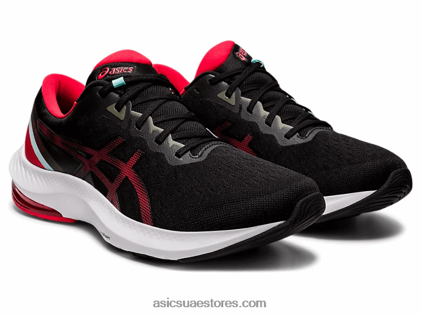 Asics أسود / أحمر كهربائي نبض هلام 13 2N24DJ1729