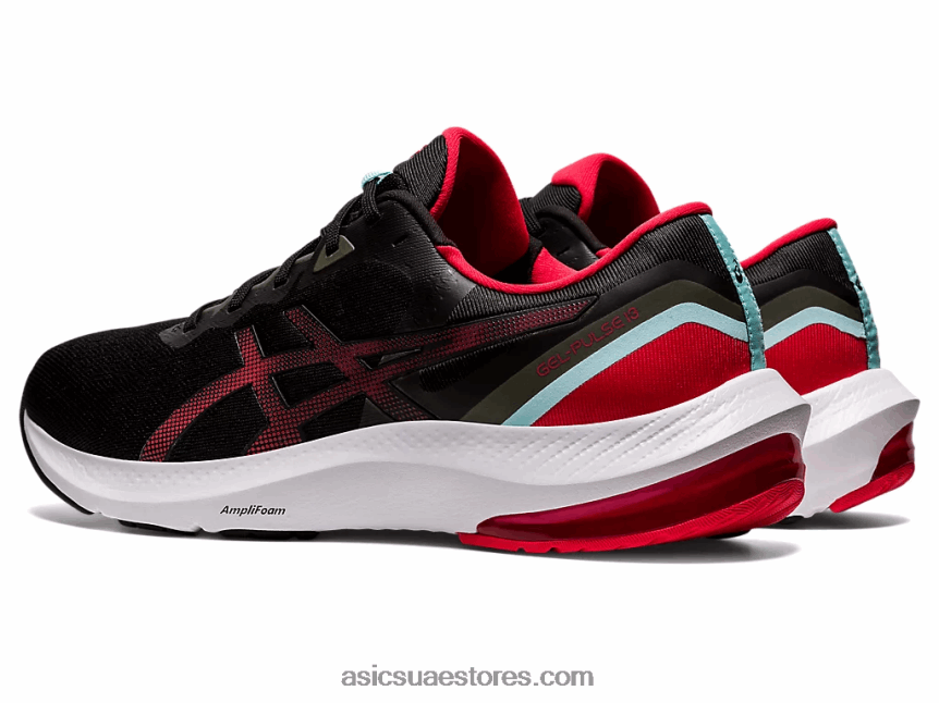 Asics أسود / أحمر كهربائي نبض هلام 13 2N24DJ1729