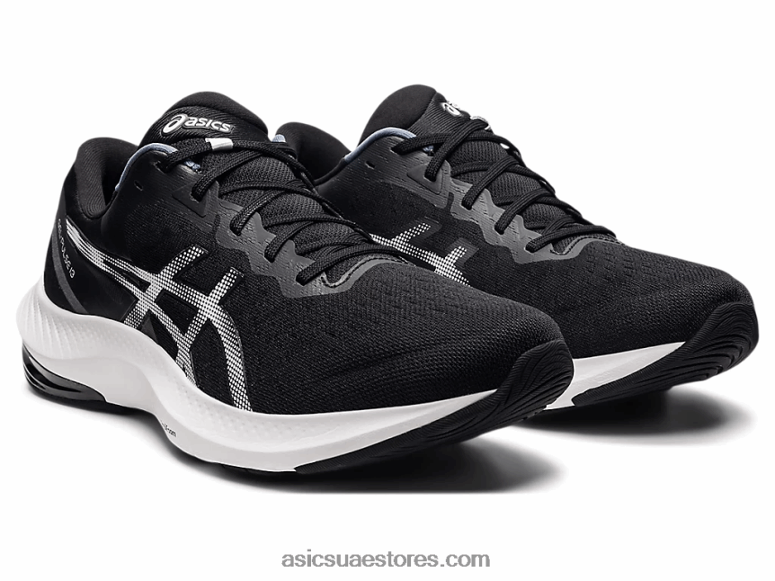 Asics أسود / أبيض نبض جل 13 عريض 2N24DJ3883