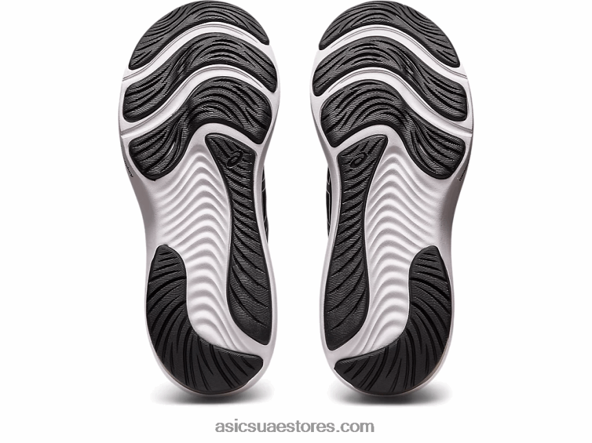 Asics أسود / أبيض نبض جل 14 عريض 2N24DJ2466
