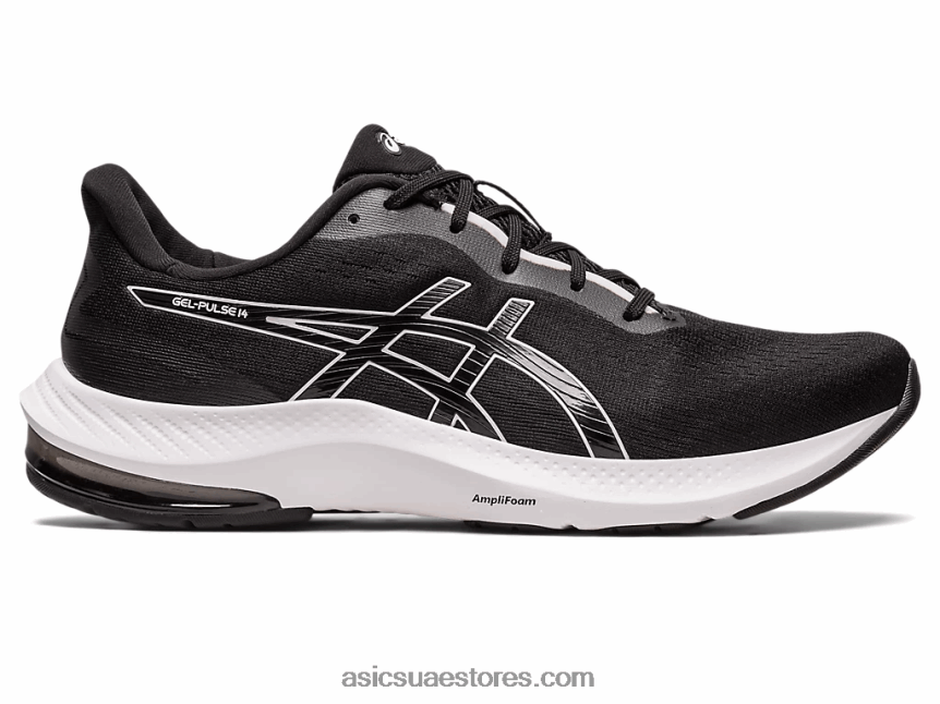 Asics أسود / أبيض جل نبض 14 2N24DJ560