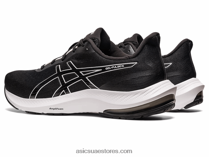 Asics أسود / أبيض جل نبض 14 2N24DJ560
