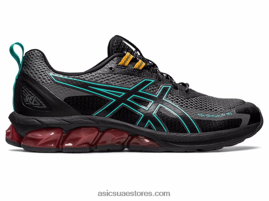 Asics رمادي فولاذي / أسود هلام الكم 180 السابع 2N24DJ131