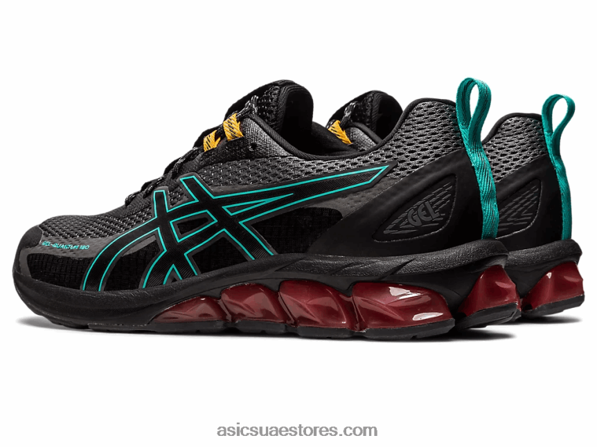 Asics رمادي فولاذي / أسود هلام الكم 180 السابع 2N24DJ131