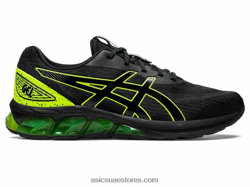 Asics أسود / أصفر أمان هلام الكم 180 السابع 2N24DJ816