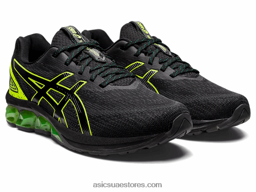 Asics أسود / أصفر أمان هلام الكم 180 السابع 2N24DJ816
