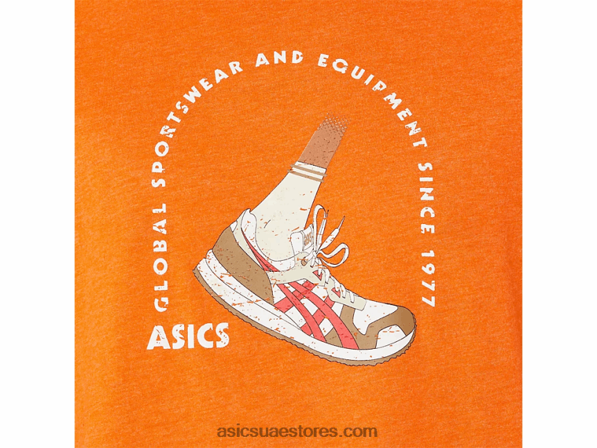 Asics هيذر القطيفة كم قصير 1977 تي شيرت رياضي عالمي 2N24DJ1268