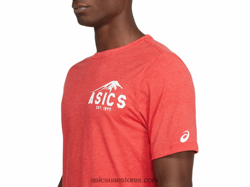Asics هيذر الأحمر الكلاسيكي فوجي 1977 تي شيرت 2N24DJ2082