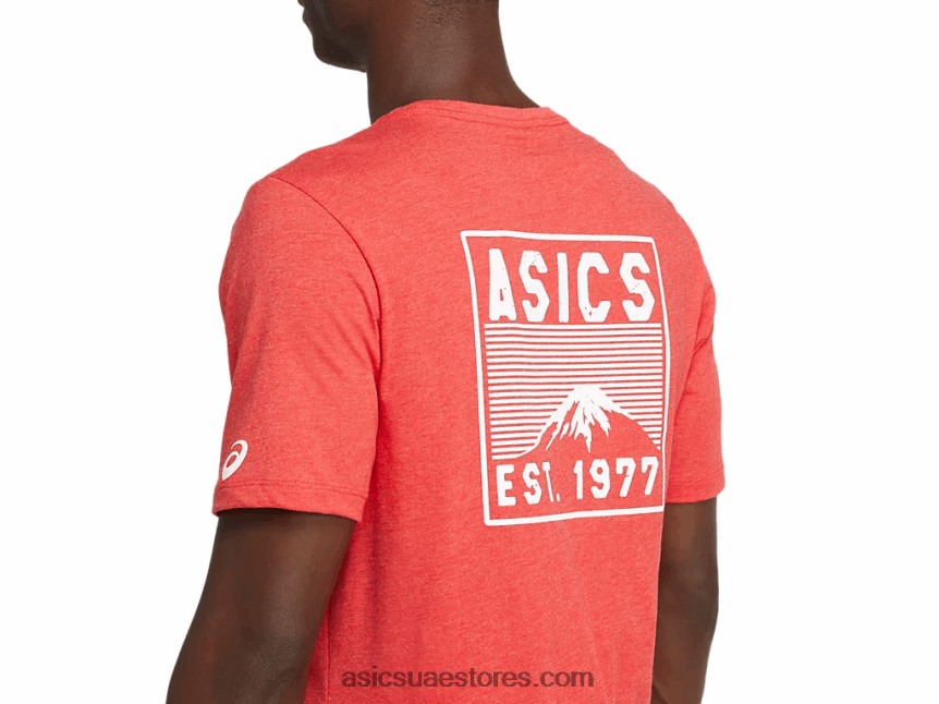 Asics هيذر الأحمر الكلاسيكي فوجي 1977 تي شيرت 2N24DJ2082