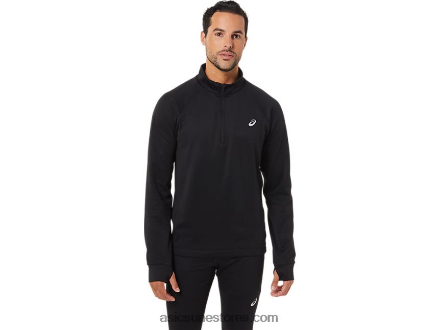 Asics أسود الأداء الرجال الشتاء ثيرموبوليس 1/2 الرمز البريدي 2N24DJ1708