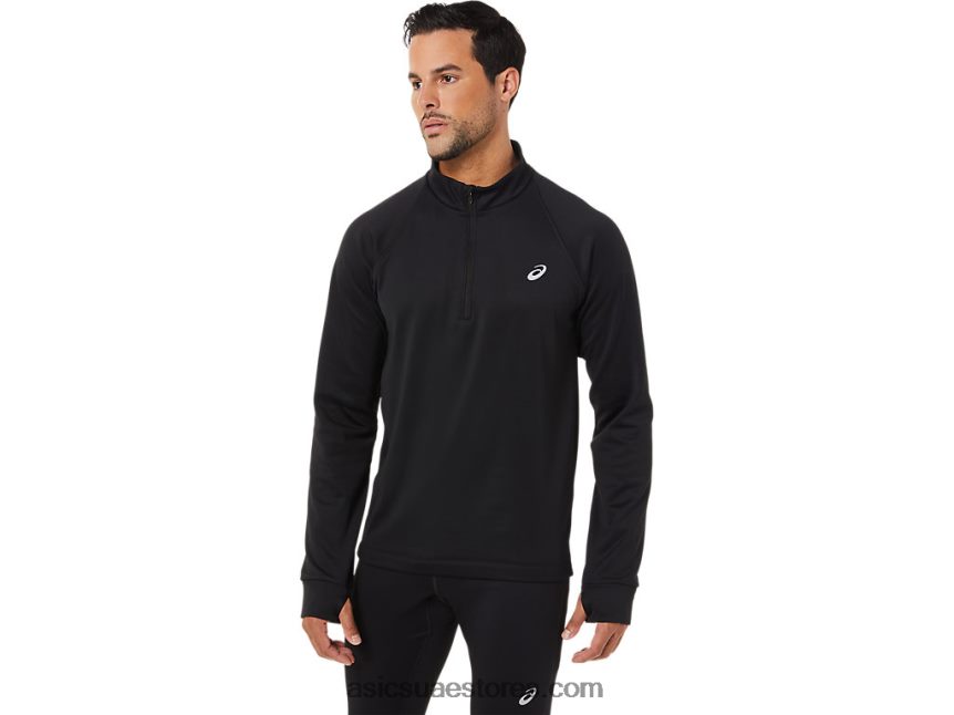 Asics أسود الأداء الرجال الشتاء ثيرموبوليس 1/2 الرمز البريدي 2N24DJ1708
