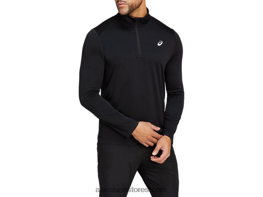 Asics أسود الأداء الرجال الأساسية 1/4 الرمز البريدي 2N24DJ2039