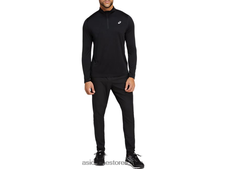 Asics أسود الأداء الرجال الأساسية 1/4 الرمز البريدي 2N24DJ2039