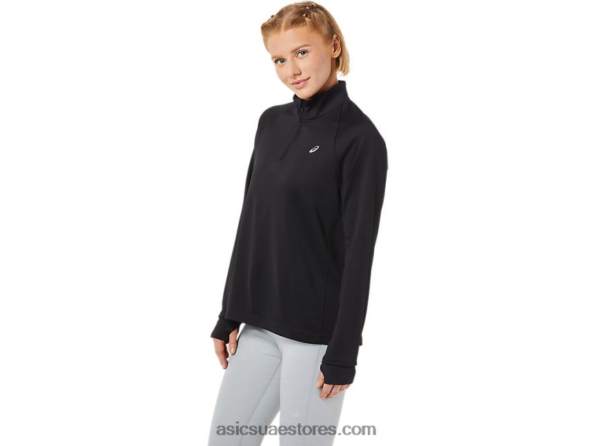 Asics أسود الأداء ثيرموبوليس للسيدات 1/4 الرمز البريدي 2N24DJ3636