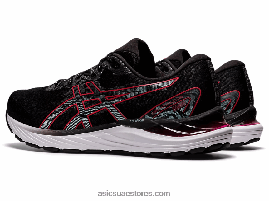 Asics أسود / أحمر كهربائي جل الركام 23 2N24DJ1853