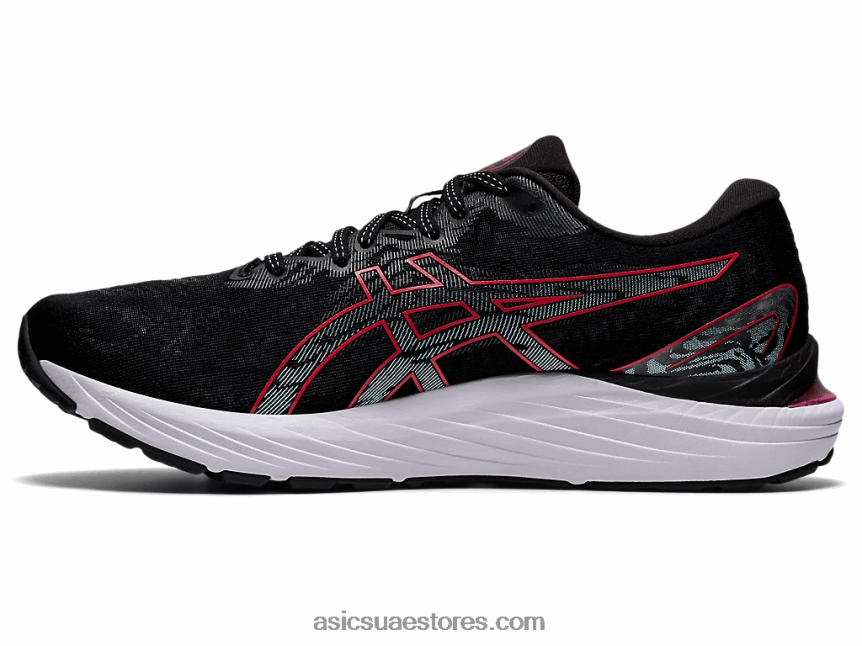 Asics أسود / أحمر كهربائي جل الركام 23 2N24DJ1853