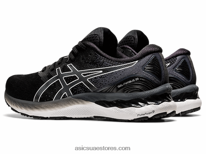 Asics أسود / أبيض جل نيمبوس 23 2N24DJ2019