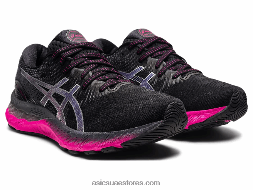 Asics أسود / فضي نقي جل نيمبوس 23 2N24DJ3874