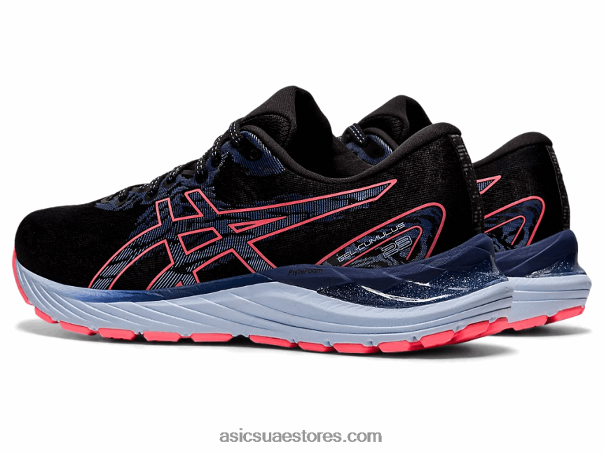 Asics أسود / مرجان مشتعل جل الركام 23 2N24DJ3886