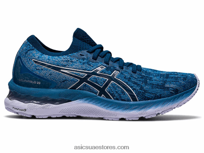 Asics الخيط الرمادي / ماكو الأزرق هلام نيمبوس 23 متماسكة 2N24DJ3922