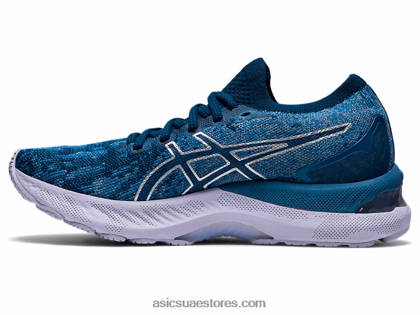Asics الخيط الرمادي / ماكو الأزرق هلام نيمبوس 23 متماسكة 2N24DJ3922