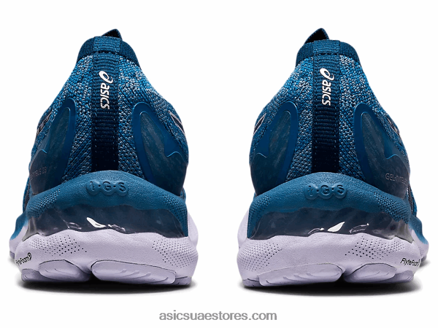 Asics الخيط الرمادي / ماكو الأزرق هلام نيمبوس 23 متماسكة 2N24DJ3922