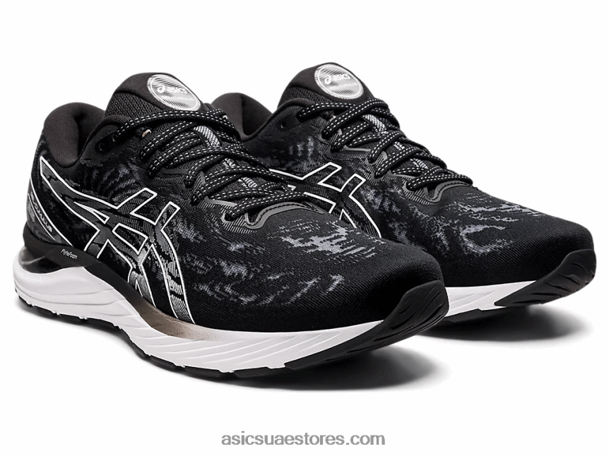 Asics أسود / أبيض جل الركام 23 عريض 2N24DJ3930