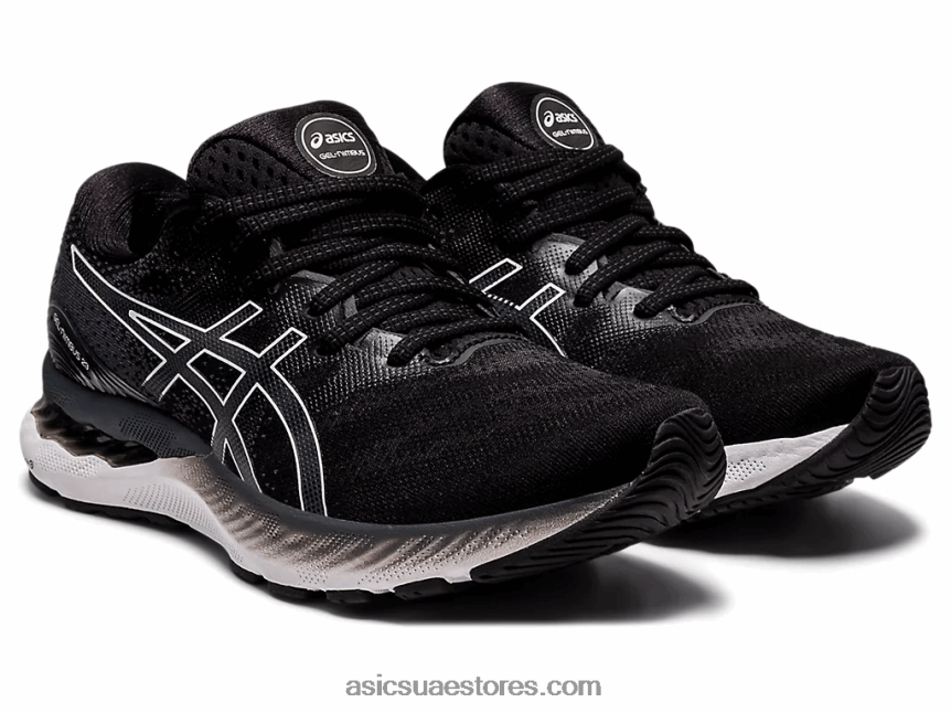 Asics أسود / أبيض هلام نيمبوس 23 عريض 2N24DJ4011