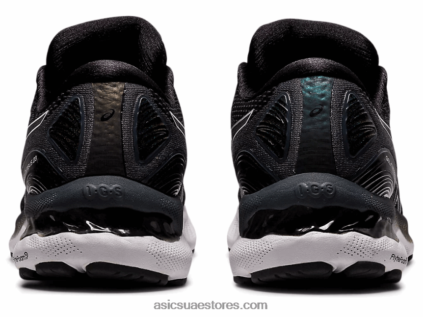 Asics أسود / أبيض هلام نيمبوس 23 عريض 2N24DJ4011